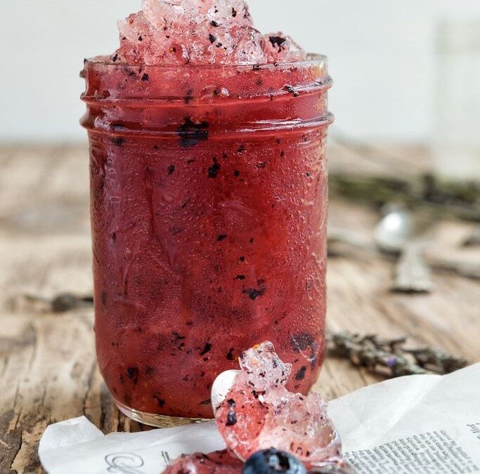 Boozy Blueberry Lilac Granita